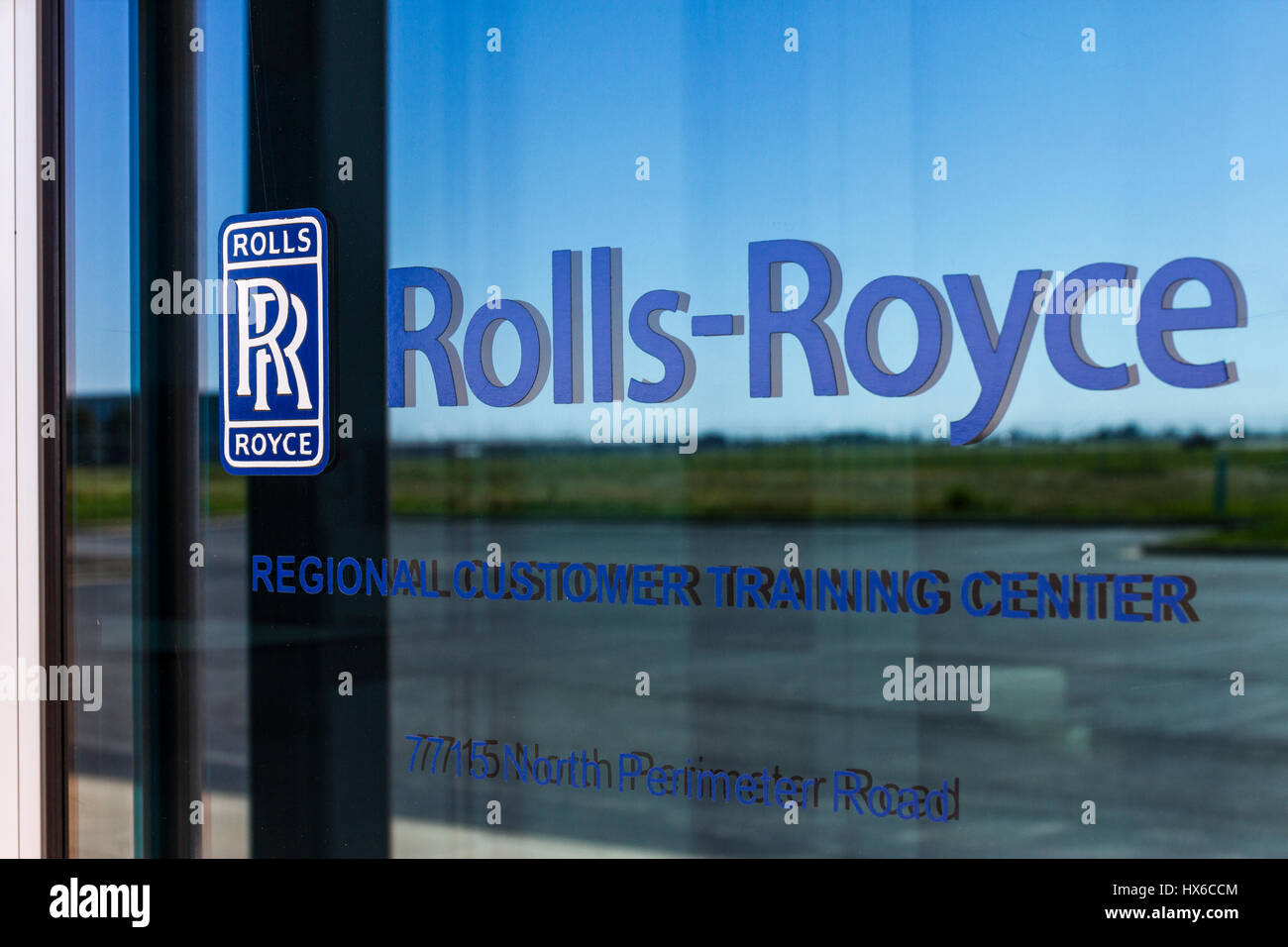 Indianapolis - Circa Ottobre 2016: Rolls-Royce Corporation clienti regionali Centro di formazione. Rolls-Royce è una società globale che fornisce a getto di gas e tu Foto Stock