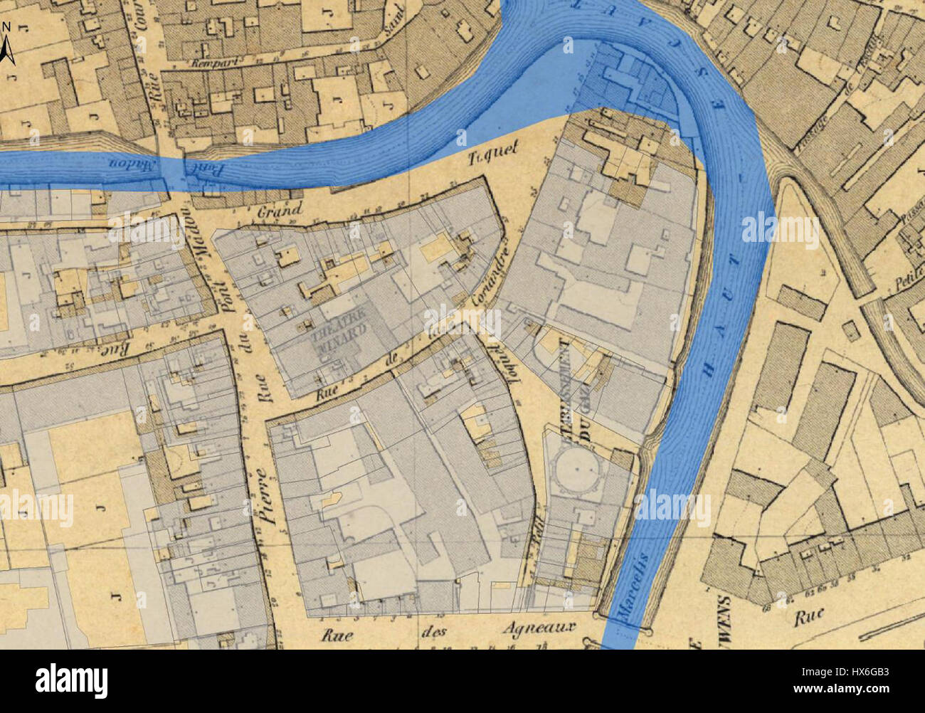 Krook Waalse, vecchio mappa di Gand Foto Stock