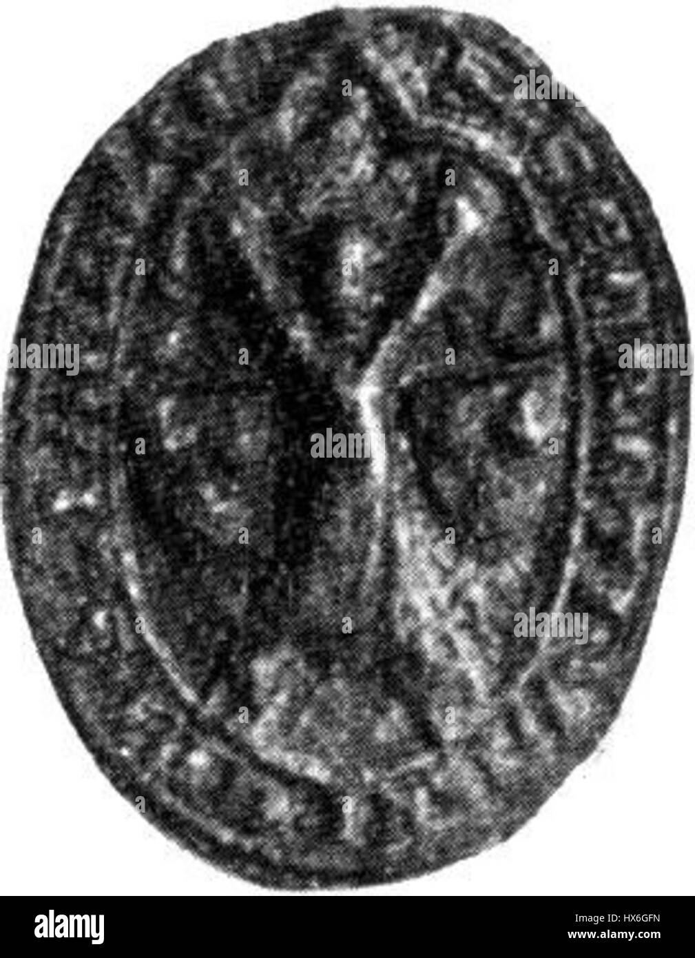 Il William Lamberton Seal è un manufatto storico, associato a William Lamberton, un vescovo scozzese del XIV secolo. Il sigillo presenta disegni intricati e simboli che riflettono il potere religioso e politico di Lamberton durante il suo tempo. Foto Stock