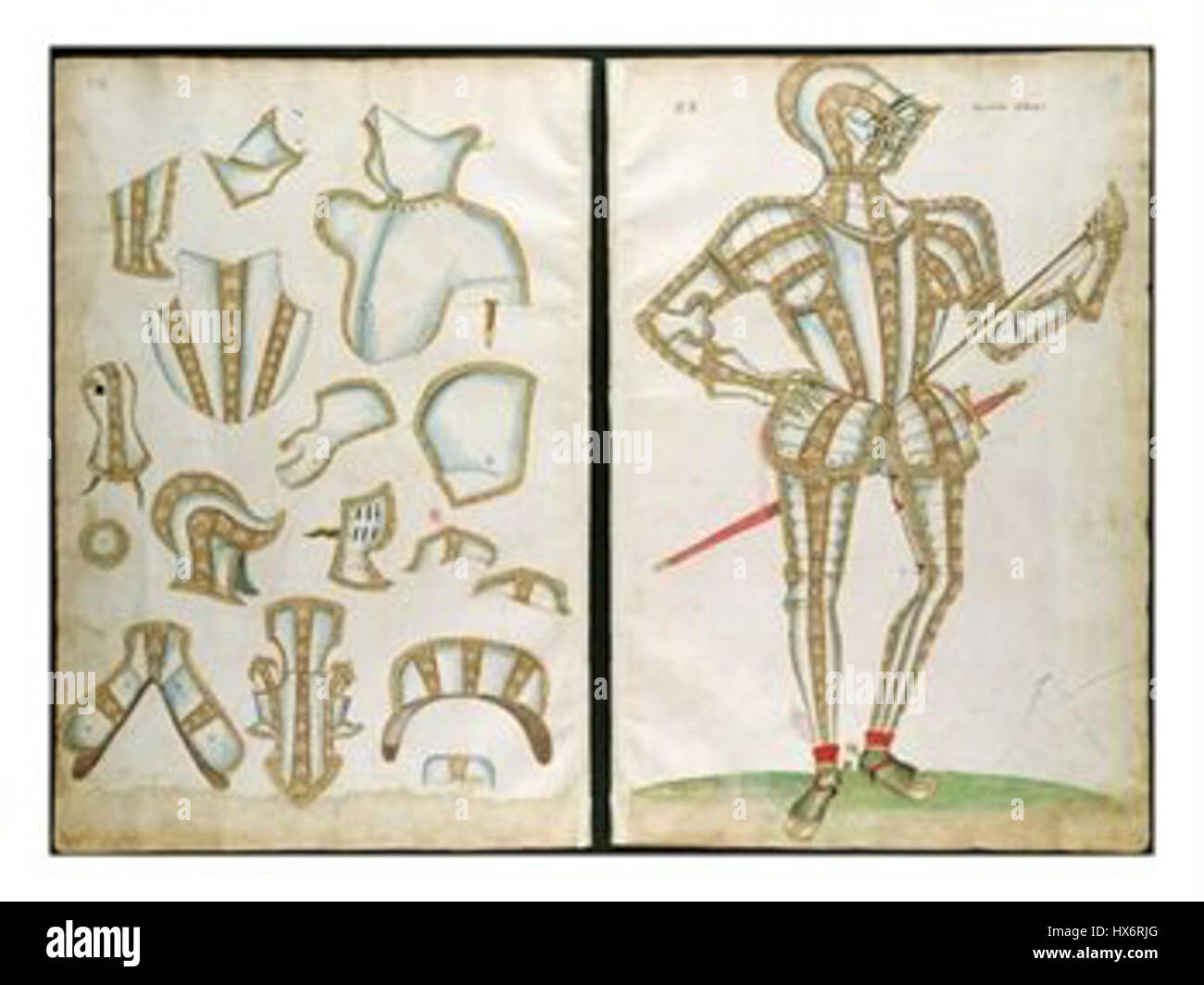 "Skropearmor" si riferisce all'armatura storica indossata dai cavalieri inglesi, in particolare dal periodo medievale. L'armatura è stata realizzata per la protezione in battaglia, sottolineando sia la funzionalità che lo stato, come si vede nei suoi aspetti decorativi e nel design. Foto Stock