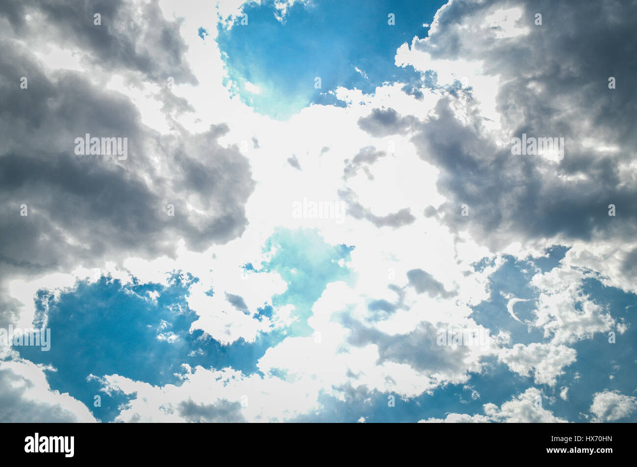 Sky, Cloud e Sun Foto Stock