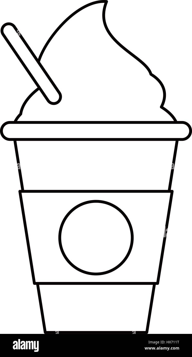 Cold coffee cup contorno portatile Illustrazione Vettoriale