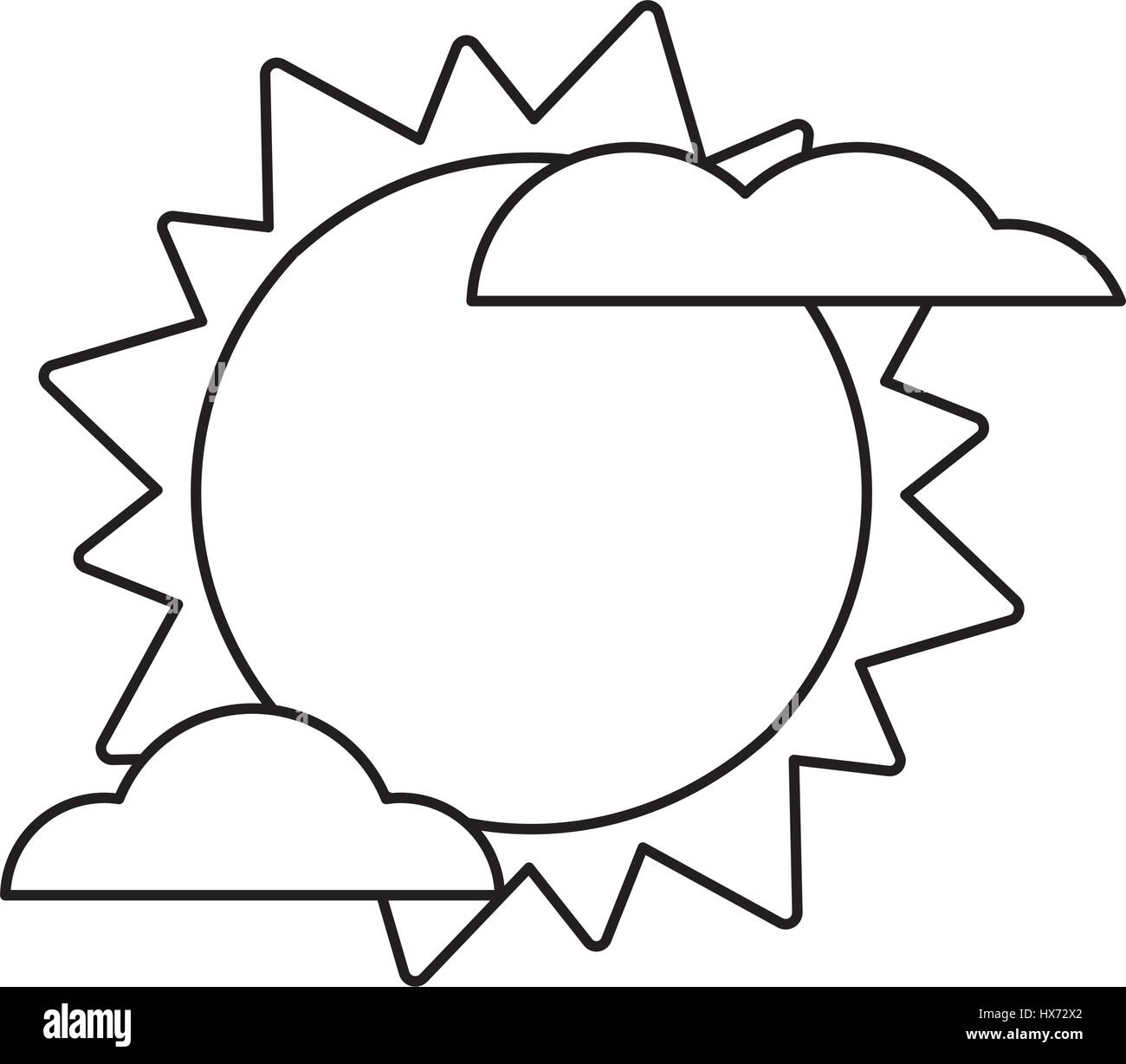 Sun cloud immagine meteo Illustrazione Vettoriale