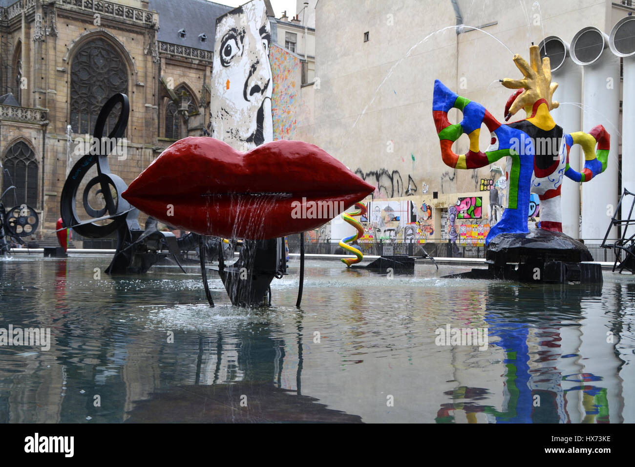 Fontana Stravinsky a Parigi, Francia Foto Stock