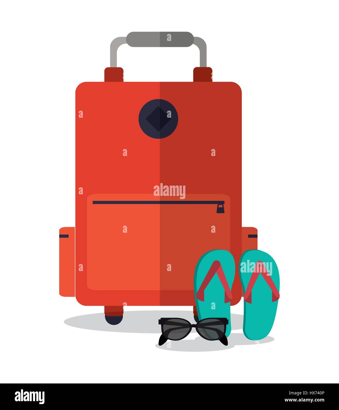 Valigia occhiali da sole sandali vacanza Illustrazione Vettoriale