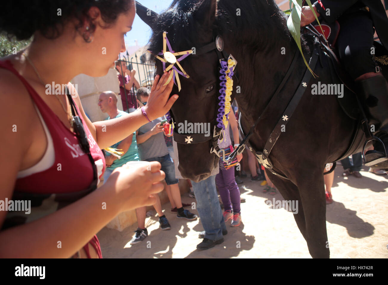 Saint John cavallo ferstivity celebrazioni in Ciutadella, in spagnolo isola delle Baleari di Minorca Foto Stock