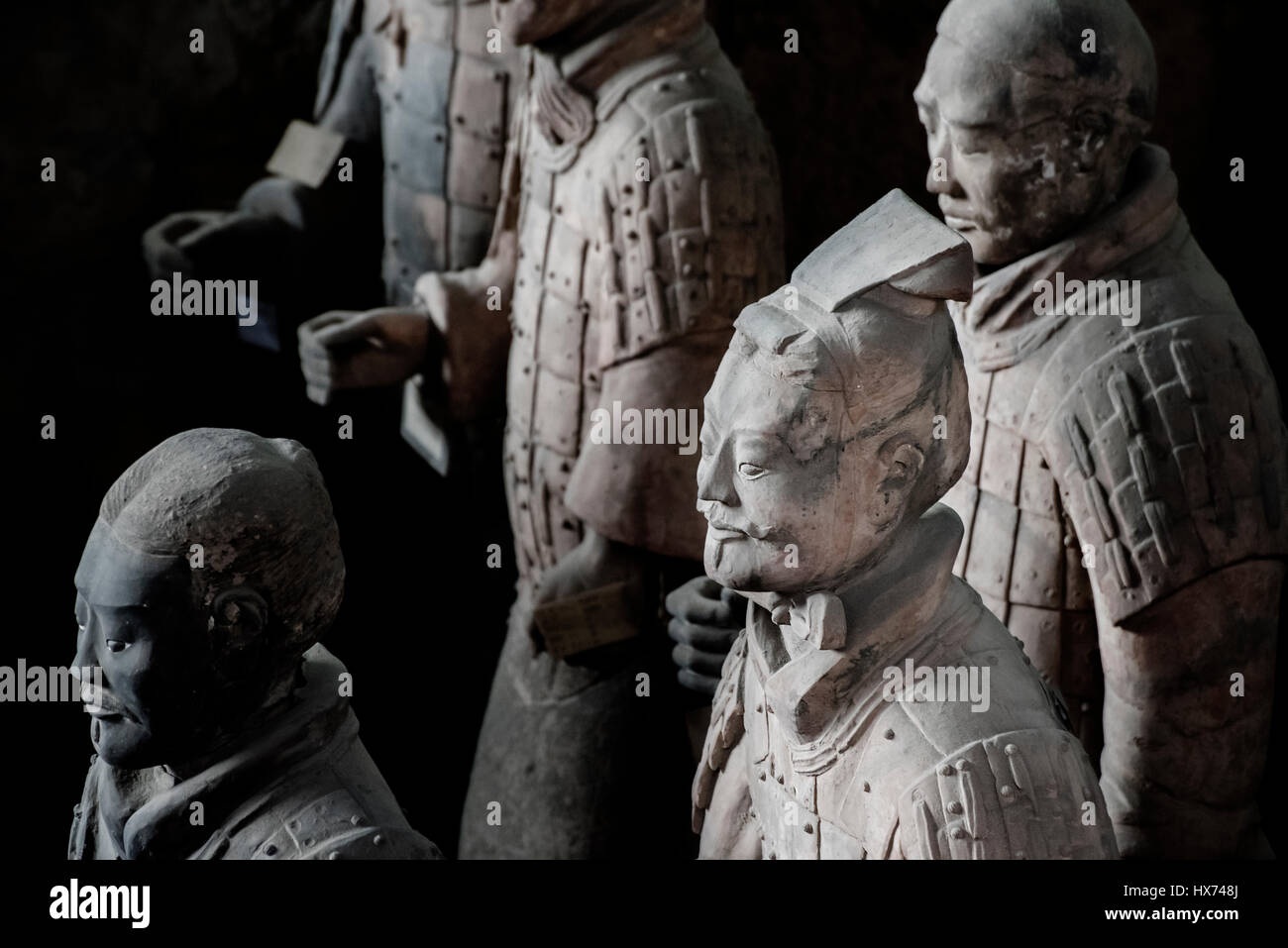 L'Armata di Terracotta in un museo di Qin Shi Huang la tomba nel 210-209 A.C. Xian della Cina. Foto Stock