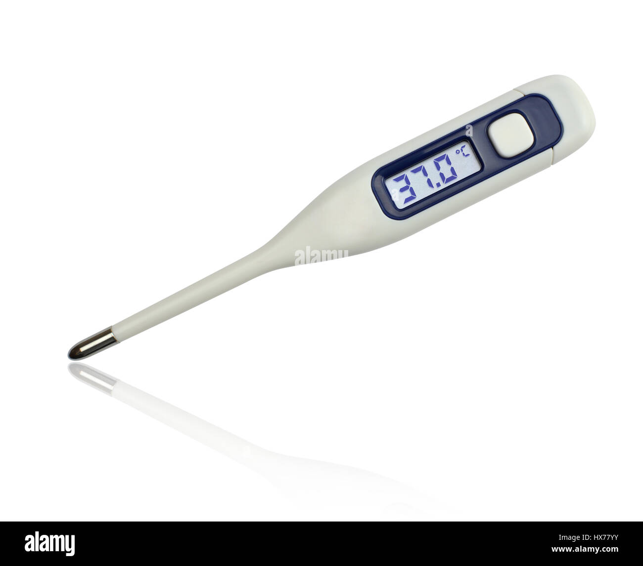 37 gradi Celsius sul clinico termometro elettronico su sfondo bianco Foto  stock - Alamy