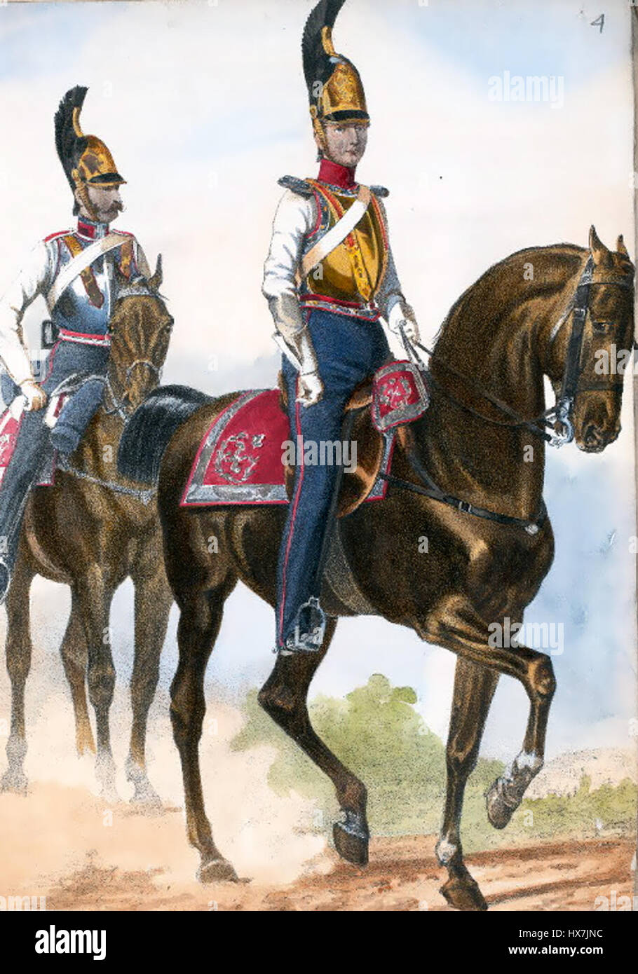 Cavalleria russa nel 1827 Foto Stock