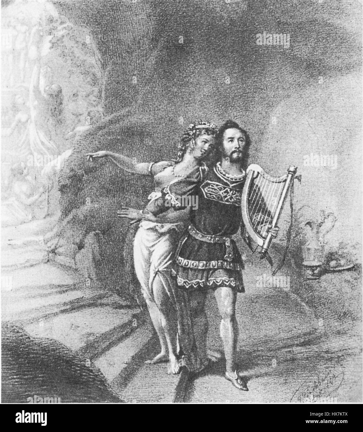 Il dipinto di Tannhäuser di Johann Friedrich August Tischbein del 1845, un personaggio della mitologia tedesca, è un'opera di epoca romantica che raffigura il leggendario cavaliere e poeta. Il dipinto cattura la narrazione drammatica di Tannhäuser, riflettendo l'intensità emotiva e il significato letterario della storia. Foto Stock