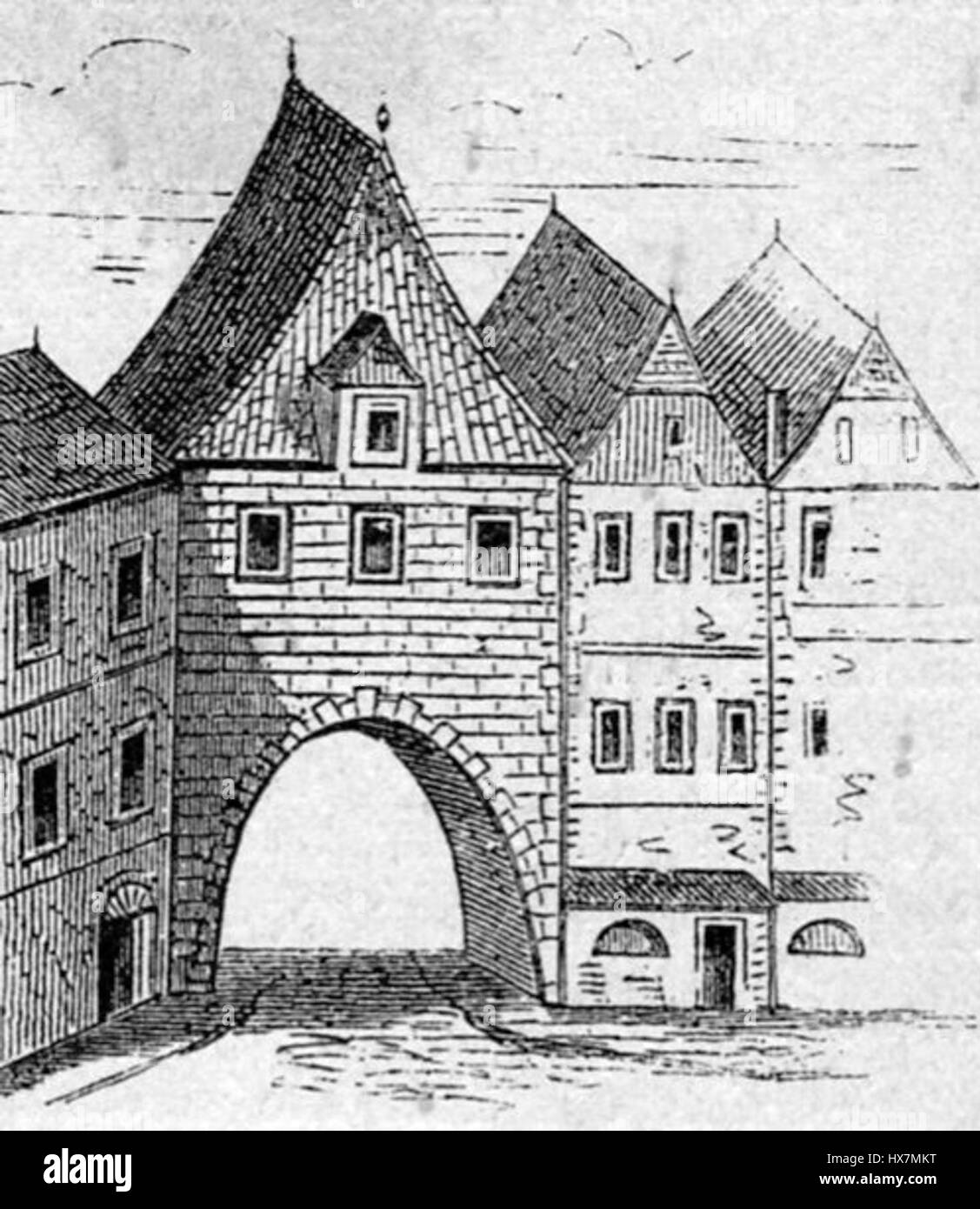 Il Peilertor di Vienna è una storica porta della città risalente al periodo medievale, che funge da elemento architettonico significativo. Faceva parte delle fortificazioni della città e nel corso dei secoli ha assistito a numerosi cambiamenti nello sviluppo urbano della città. Foto Stock