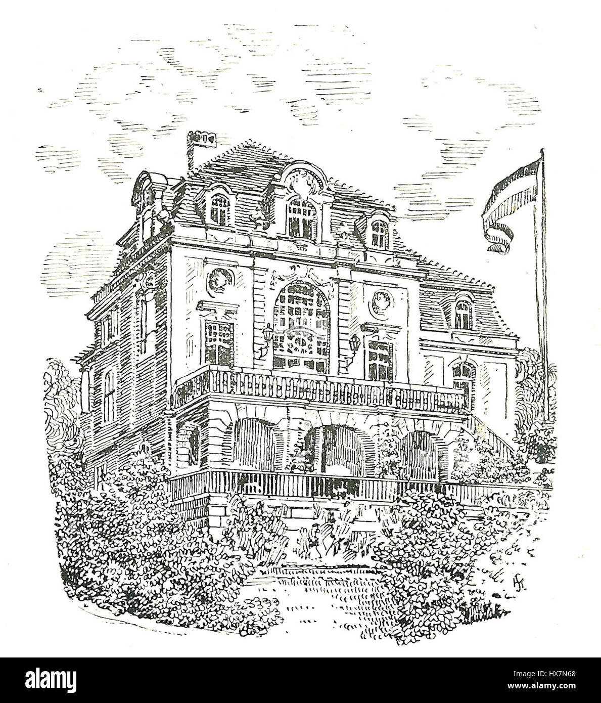 TC3BCbingen Suevia Haus è un edificio storico situato a Bingen, Germania. È conosciuta per il suo stile architettonico e il suo significato culturale per la storia della regione, in particolare in relazione al patrimonio locale di Suevia, una regione storica della Germania. Foto Stock