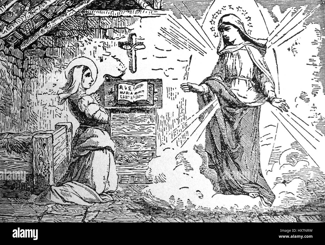 "Veronica di Milano" è una figura storica religiosa spesso raffigurata nell'iconografia cristiana. Nota per il suo ruolo nella passione di Cristo, Veronica è associata all'immagine miracolosa del volto di Cristo sul suo velo, che rappresenta la fede e la devozione nella tradizione cristiana. Foto Stock