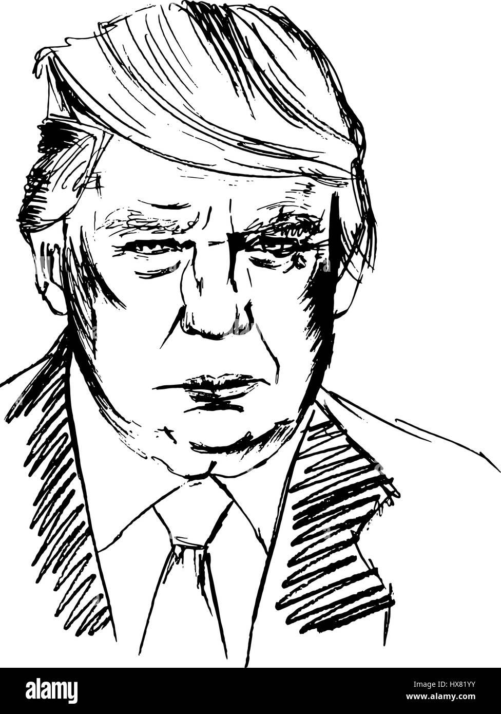Ritratto di vettore del Presidente americano Donald Trump Illustrazione Vettoriale