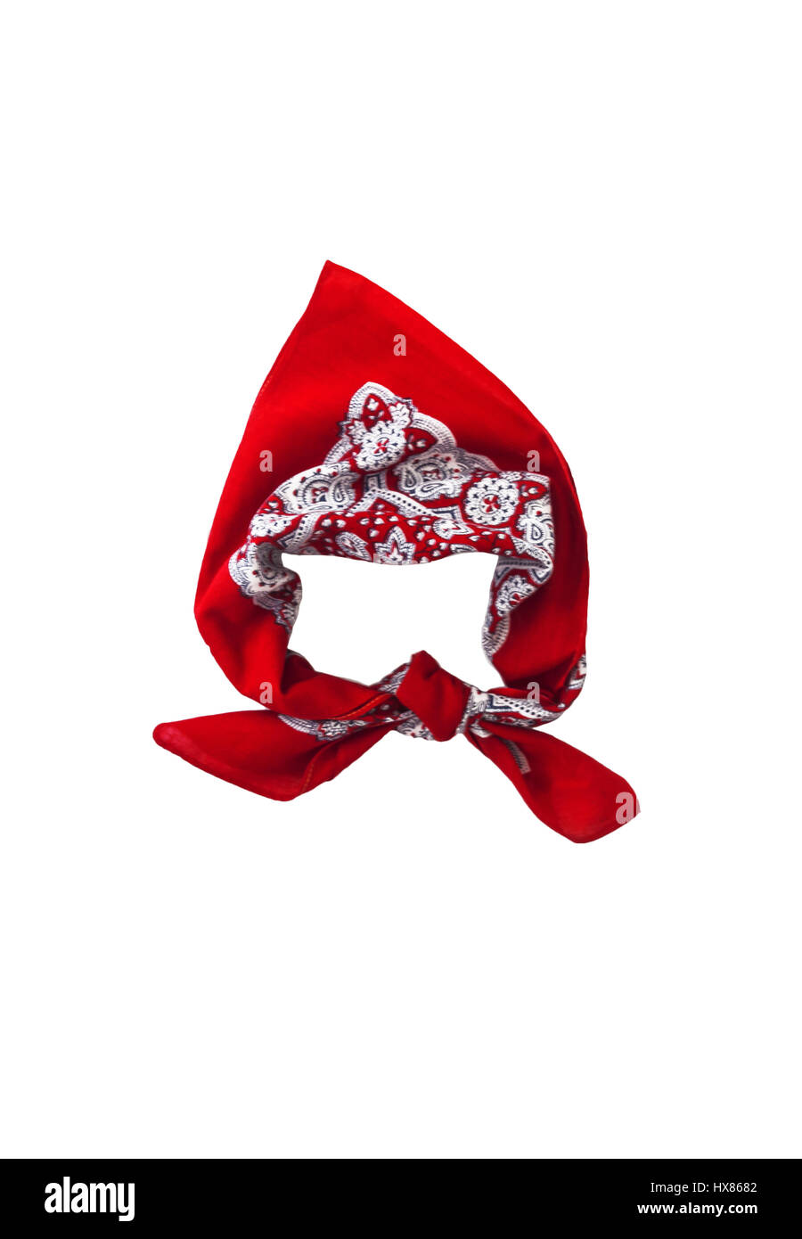 Fazzoletto rosso bandana con un pattern, isolata. Foto Stock