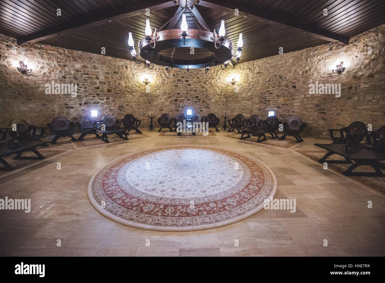 Gennaio 2017: il castello di Fagaras, Romania foto: Cronos/Alessandro Bosio Foto Stock