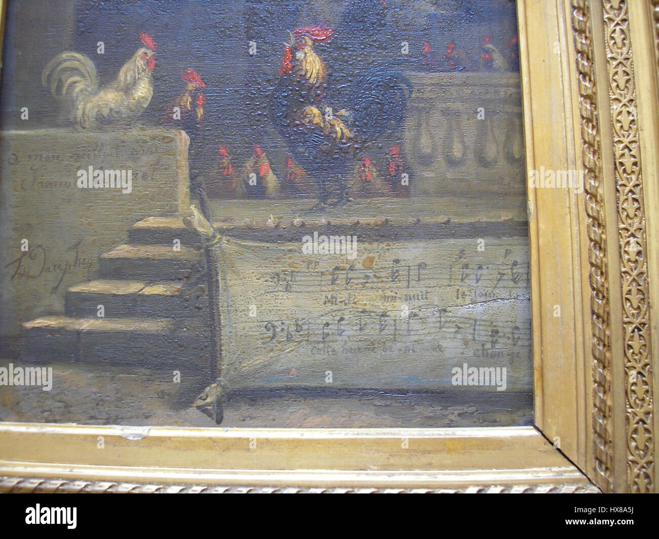 Questo dettaglio dell'Opéra Comique Poulailler offre uno sguardo al design intricato e agli elementi teatrali tipici dell'opera francese del XVIII secolo. Il pezzo mette in mostra costumi elaborati, espressioni drammatiche e l'atmosfera vibrante che ha definito le rappresentazioni operistiche del periodo. Le opere d'arte forniscono informazioni sul significato culturale e artistico dell'opera francese nel suo periodo d'oro. Foto Stock