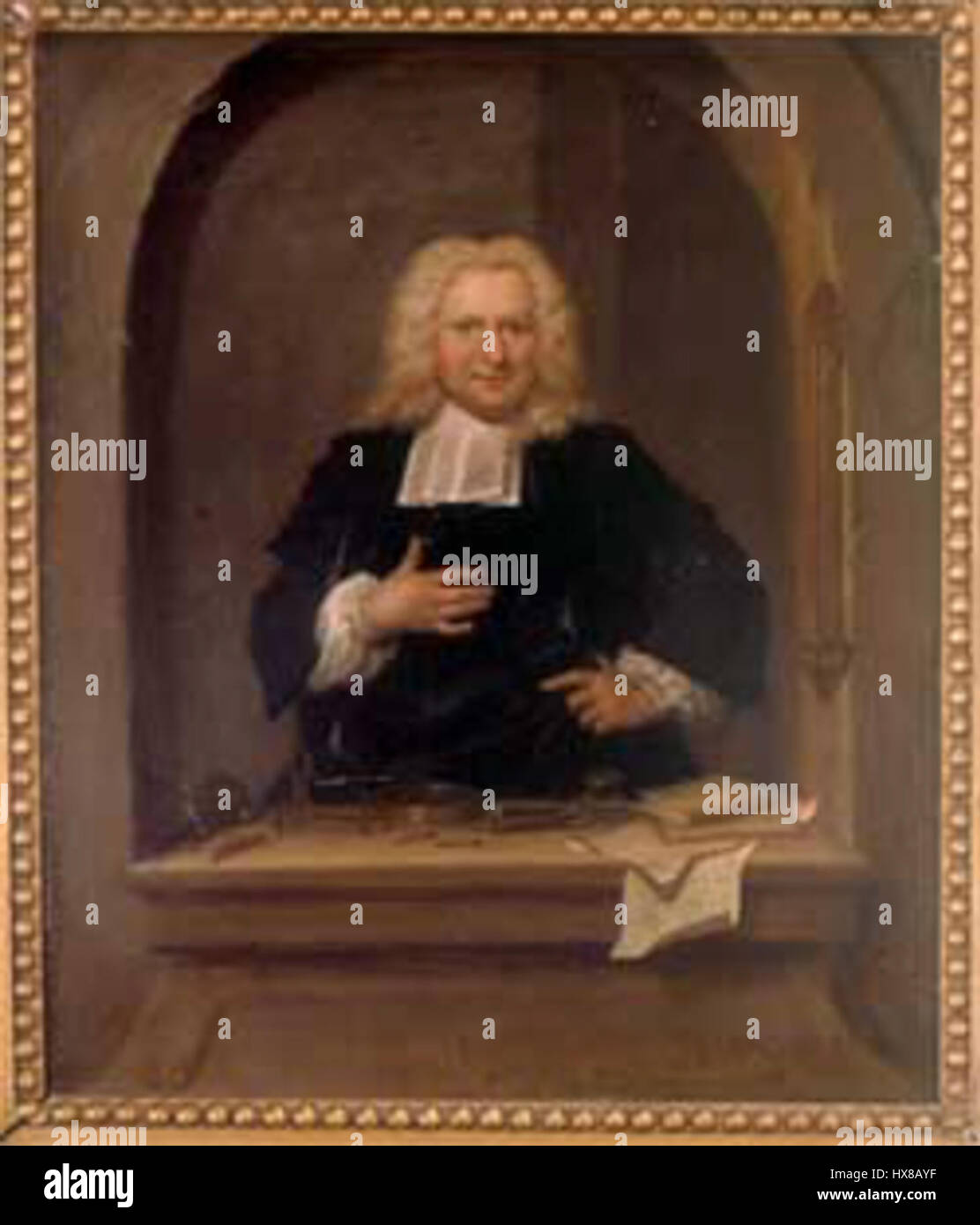 Pieter van Musschenbroek è stato uno scienziato olandese, meglio conosciuto per il suo lavoro in fisica, in particolare nel campo dell'elettrostatica, e per aver inventato la Giara di Leida, uno sviluppo chiave nello studio dell'elettricità. Foto Stock