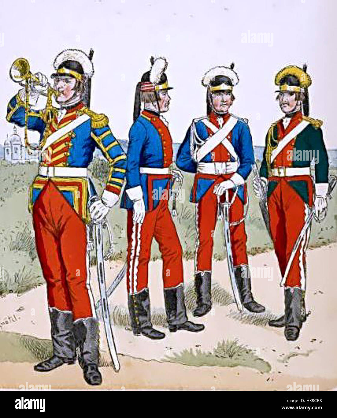 Soldati russi 1786 1796 Foto Stock