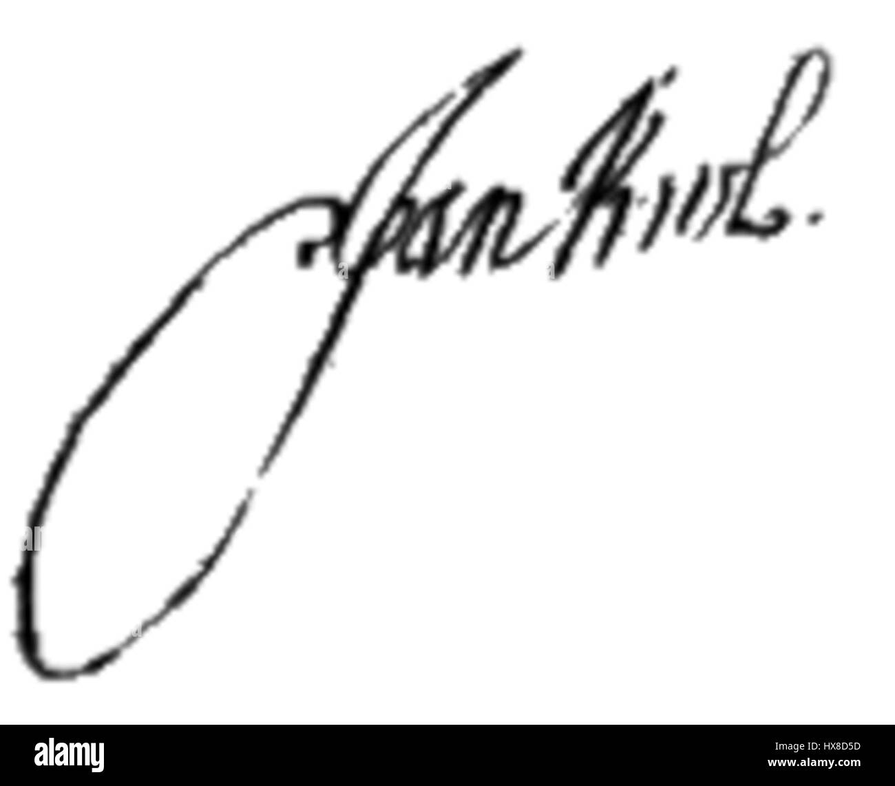 La firma di Giovanni III Sobieski, re di Polonia, rappresenta il suo regno alla fine del XVII secolo. La sua firma è storicamente significativa, riflettendo la sua leadership e influenza nella politica europea e nella storia militare. Foto Stock