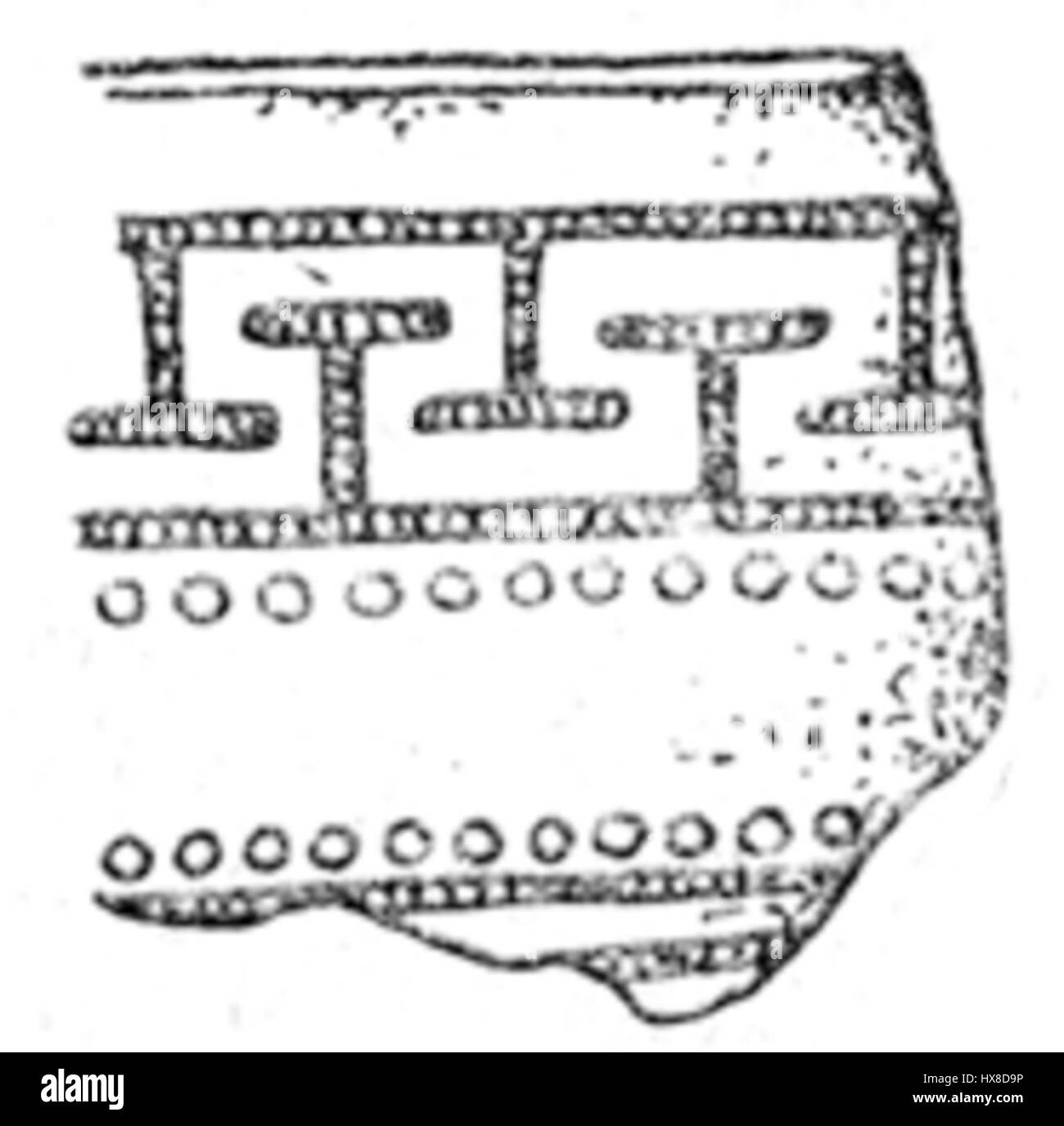 La ceramica di Srubnaya della regione di Donets mostra la prima cultura materiale dell'Europa orientale. Queste ceramiche sono associate alla cultura di Srubnaja, una società dell'età del bronzo nota per le sue caratteristiche ceramiche e pratiche di sepoltura. Foto Stock