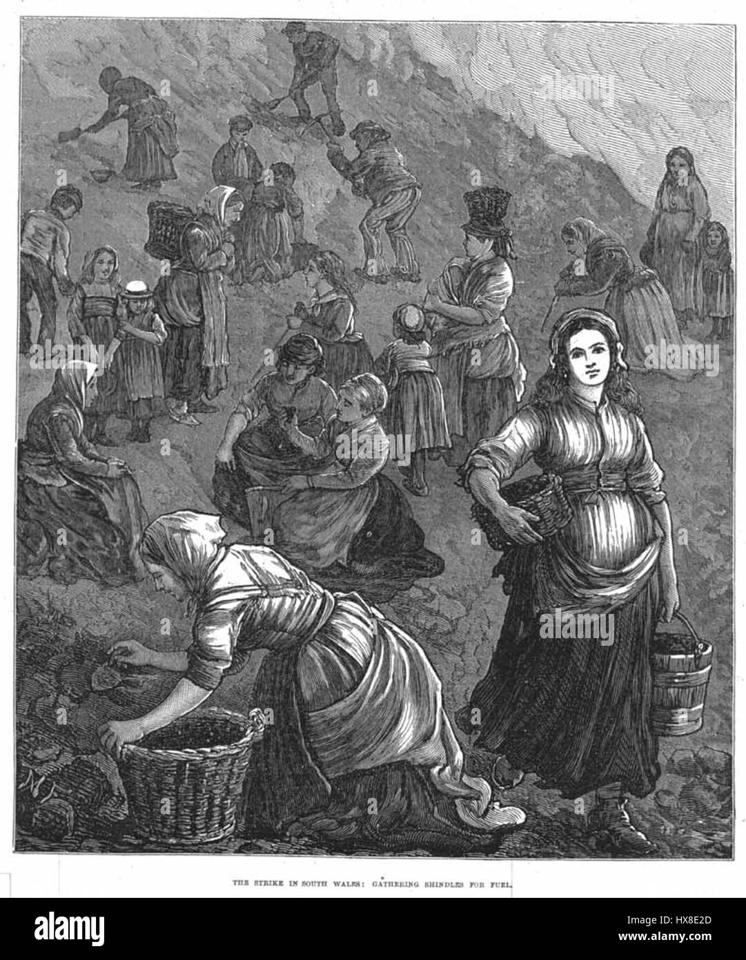 Il Colliers Strike nel Galles del Sud (anno non specificato) fu un evento significativo nella storia del lavoro, dove i minatori di carbone protestarono per le condizioni di lavoro e i salari. Mette in evidenza le lotte della classe operaia durante l'era industriale. Foto Stock