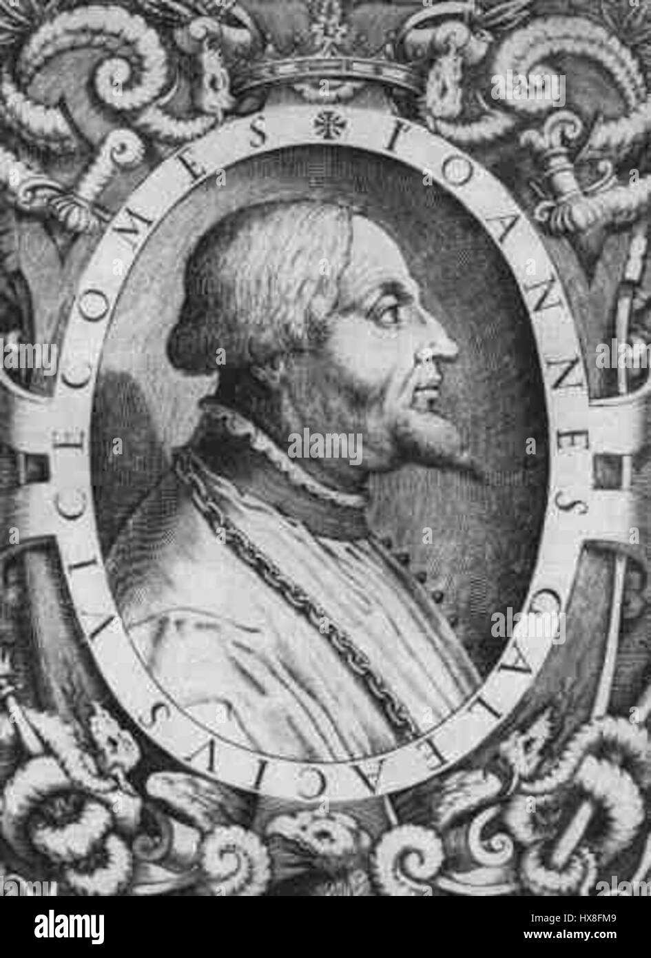 Gian Galeazzo Visconti (1351 – 1402) è stato il duca di Milano e una figura chiave nella politica del Rinascimento italiano. Il suo governo ampliò l'influenza della famiglia Visconti e giocò un ruolo significativo nella storia milanese e italiana. Foto Stock