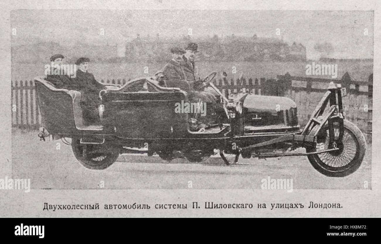 Il russo a due ruote auto a Londra. 1914 Foto Stock