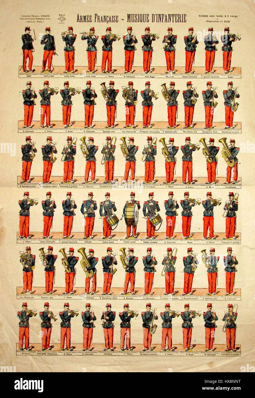 Questo lavoro intitolato «Musique d'infanterie, 3e République» è una rappresentazione della musica militare durante la terza Repubblica francese. Sottolinea l'importanza culturale delle bande militari tra la fine del XIX e l'inizio del XX secolo. Foto Stock