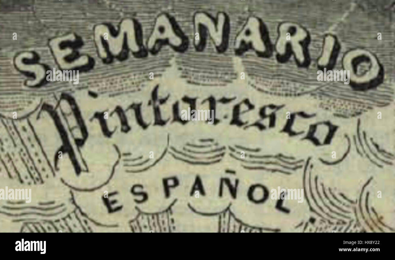 Il "Semanario Pintoresco Español" era una rivista letteraria e artistica spagnola che forniva commenti culturali, rappresentazioni artistiche e discussioni sul patrimonio della Spagna durante il XIX secolo. Foto Stock