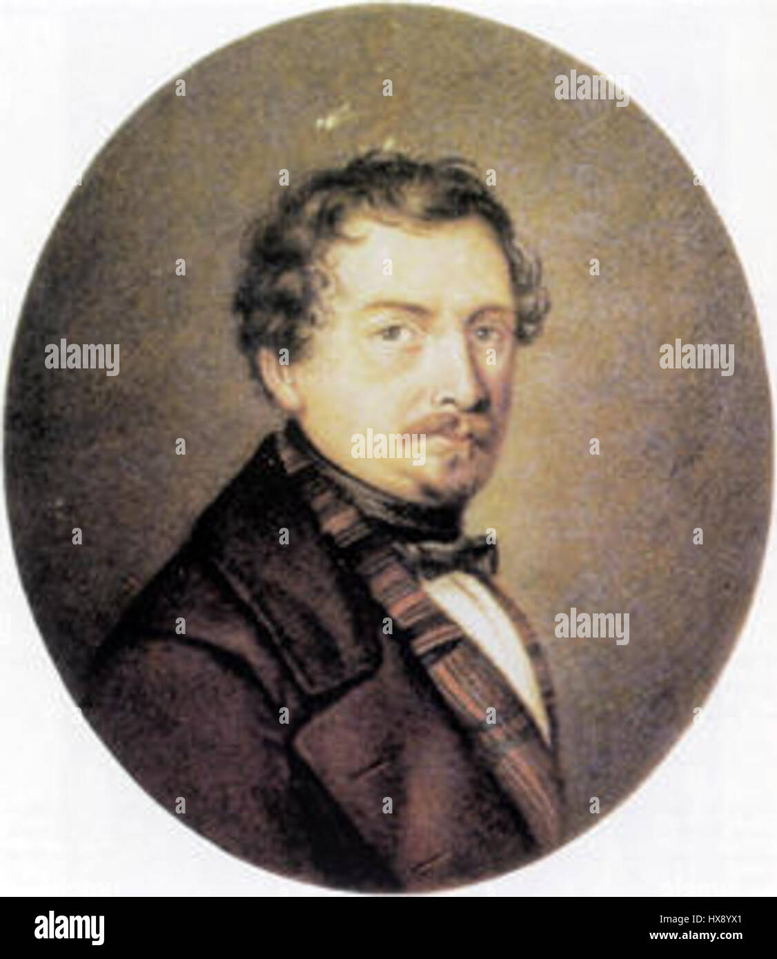 Salvadore Cammarano, un artista italiano, è noto per il suo lavoro nei regni della pittura e della scenografia. I suoi contributi artistici al teatro italiano del XIX secolo, così come i suoi dipinti, riflettono gli ideali romantici dell'epoca, sottolineando emozioni drammatiche e temi storici. Foto Stock