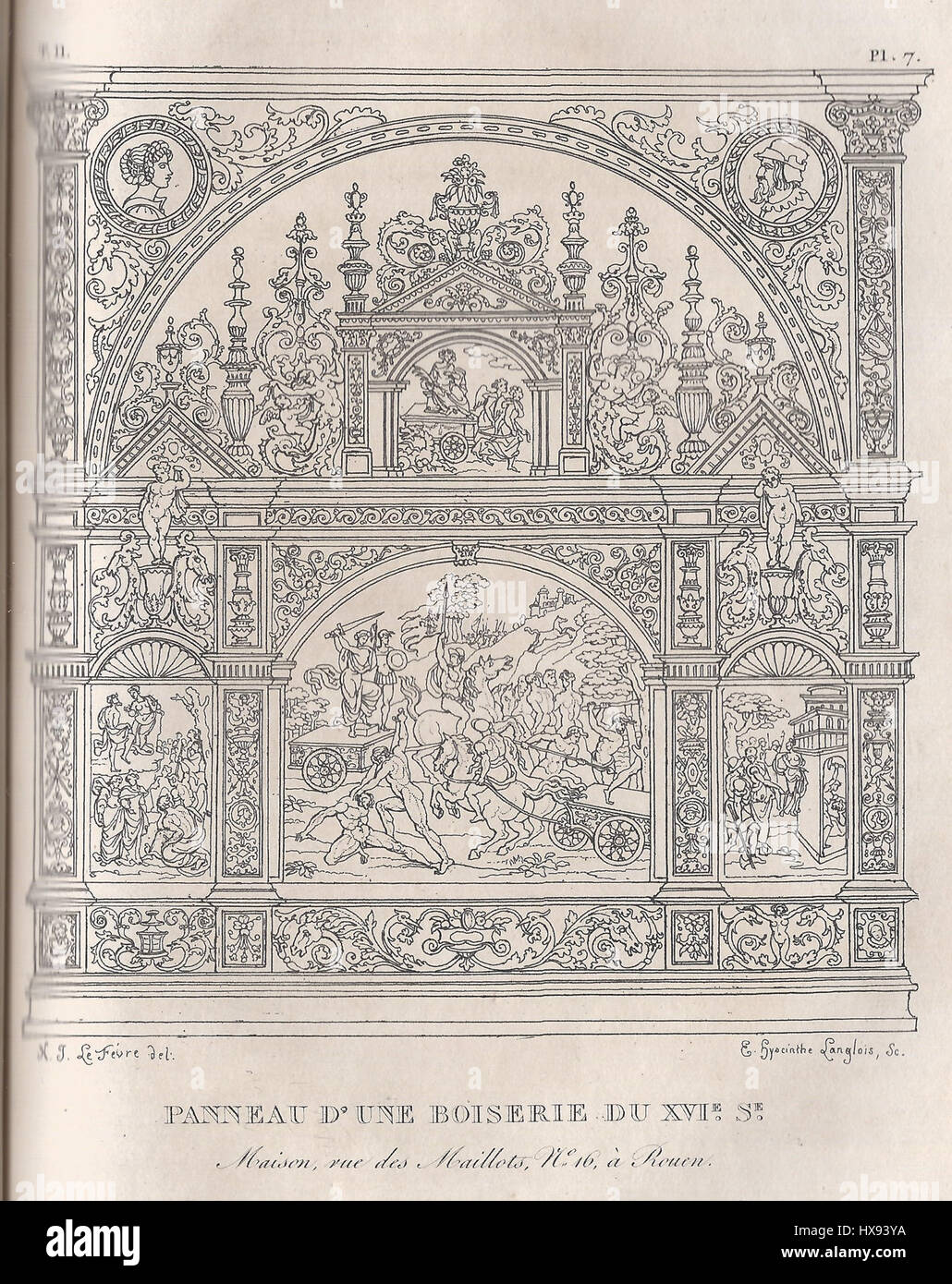 Un pannello di legno del XVI secolo proveniente da una casa in Rue des Maillots a Rouen. Questo manufatto storico mette in risalto l'artigianato e l'estetica del design del periodo rinascimentale in Francia, mostrando intricate sculture in legno tipiche dell'epoca. Foto Stock Un pannello di legno del XVI secolo proveniente da una casa in Rue des Maillots a Rouen. Questo manufatto storico mette in risalto l'artigianato e l'estetica del design del periodo rinascimentale in Francia, mostrando intricate sculture in legno tipiche dell'epoca. Foto Stock