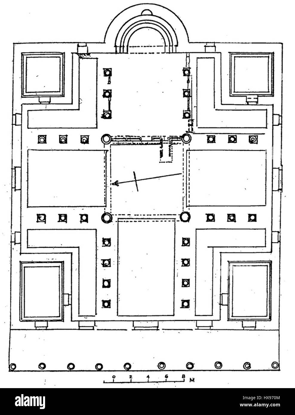 Pianta della Chiesa di profeti, gli Apostoli e i martiri di Jerash (Gerasa, Giordania) Foto Stock