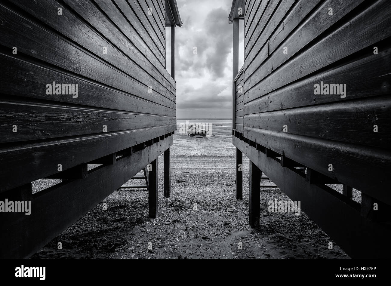 Thorpe Bay Beach capanne, Southend on sea Foto Stock