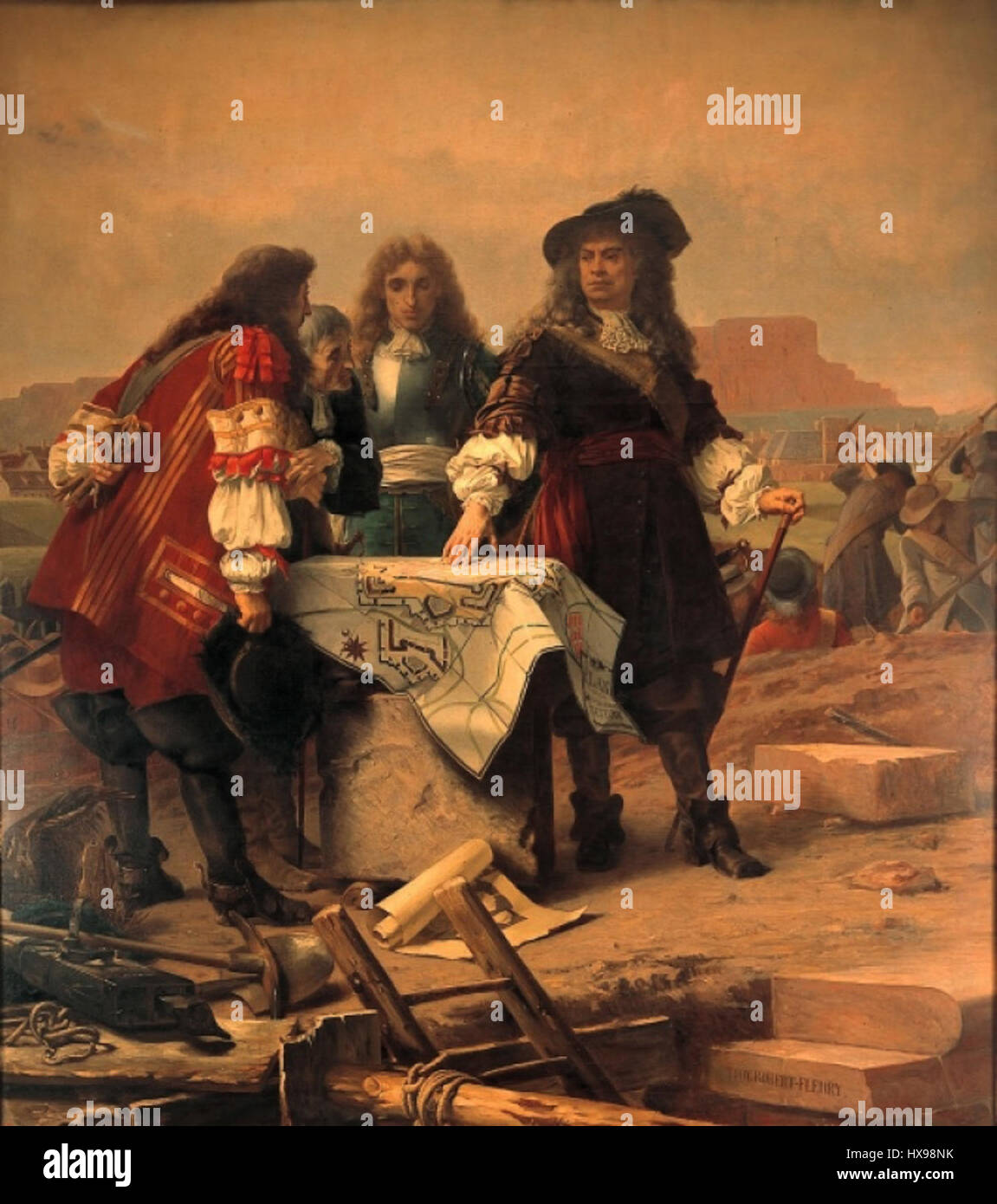 Louvois e Vauban erano due figure di spicco nella storia militare francese. Louvois era ministro della guerra e Vauban era un ingegnere militare. Insieme, hanno contribuito a modernizzare le fortificazioni francesi durante il XVII secolo, plasmando la strategia militare e la difesa. Foto Stock