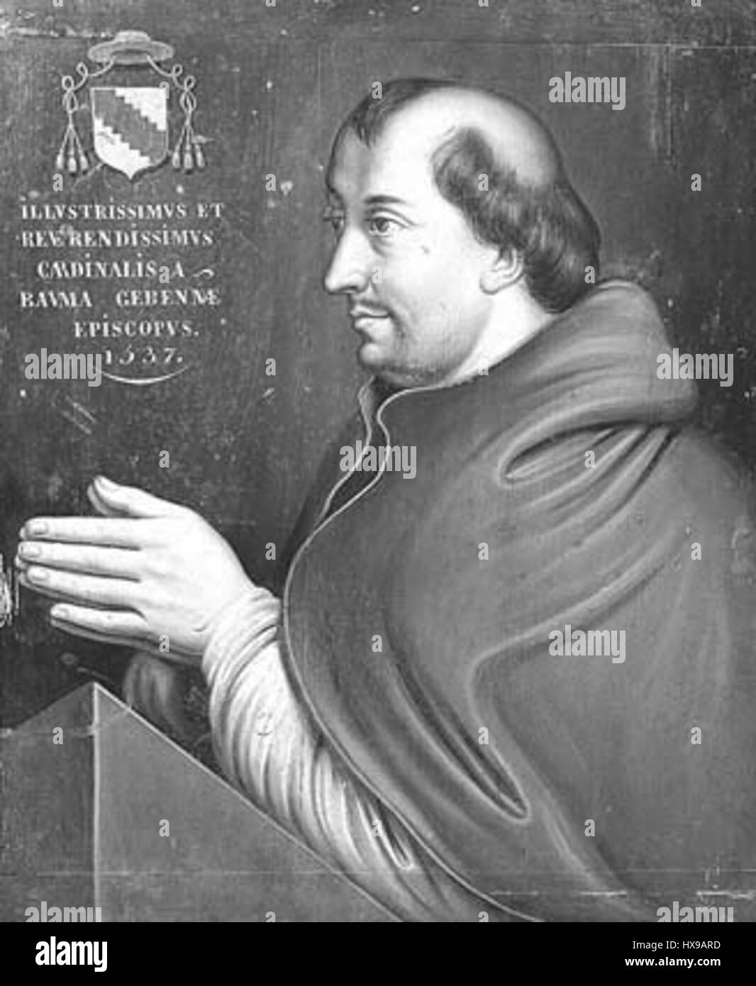 Pierre de la Baume fu un notevole cardinale e teologo francese del XVI secolo, noto per il suo lavoro ecclesiastico e per i suoi contributi alle sfere religiose e politiche della Francia durante il periodo rinascimentale. Foto Stock