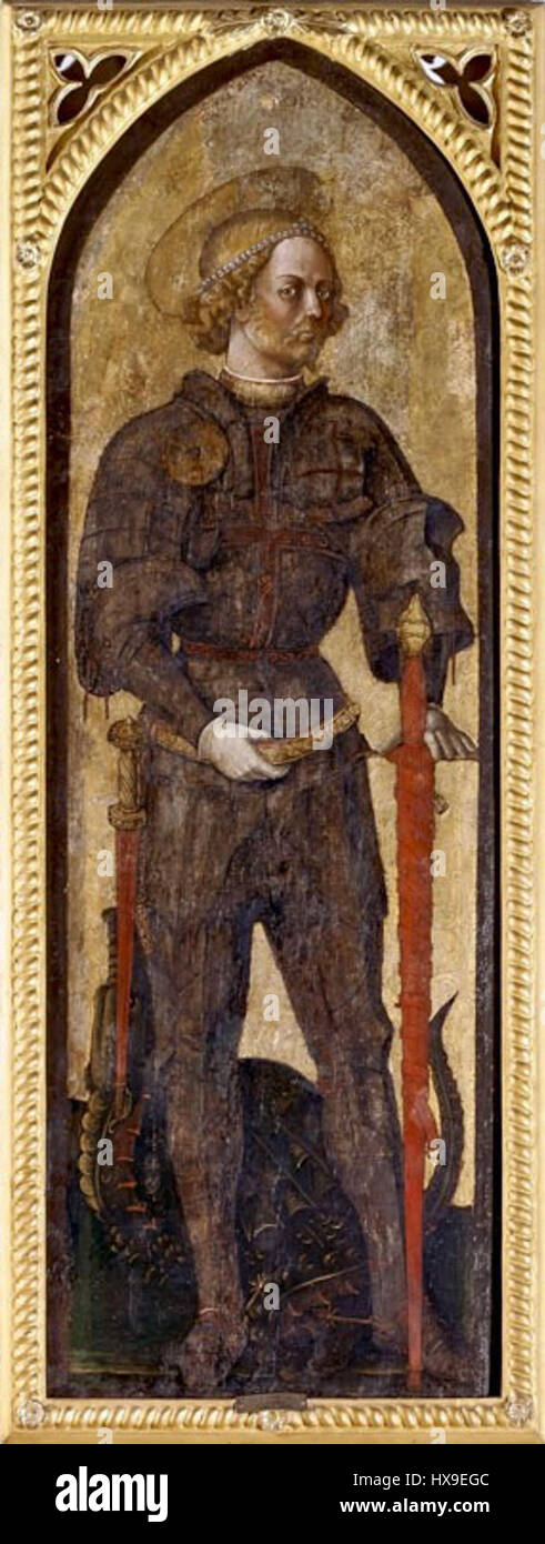 Maestro Monticelli (Gerolamo Bembo)San Giorgio, 1460 1465 circa, Cremona, Museo Civico Ala Ponzone Foto Stock