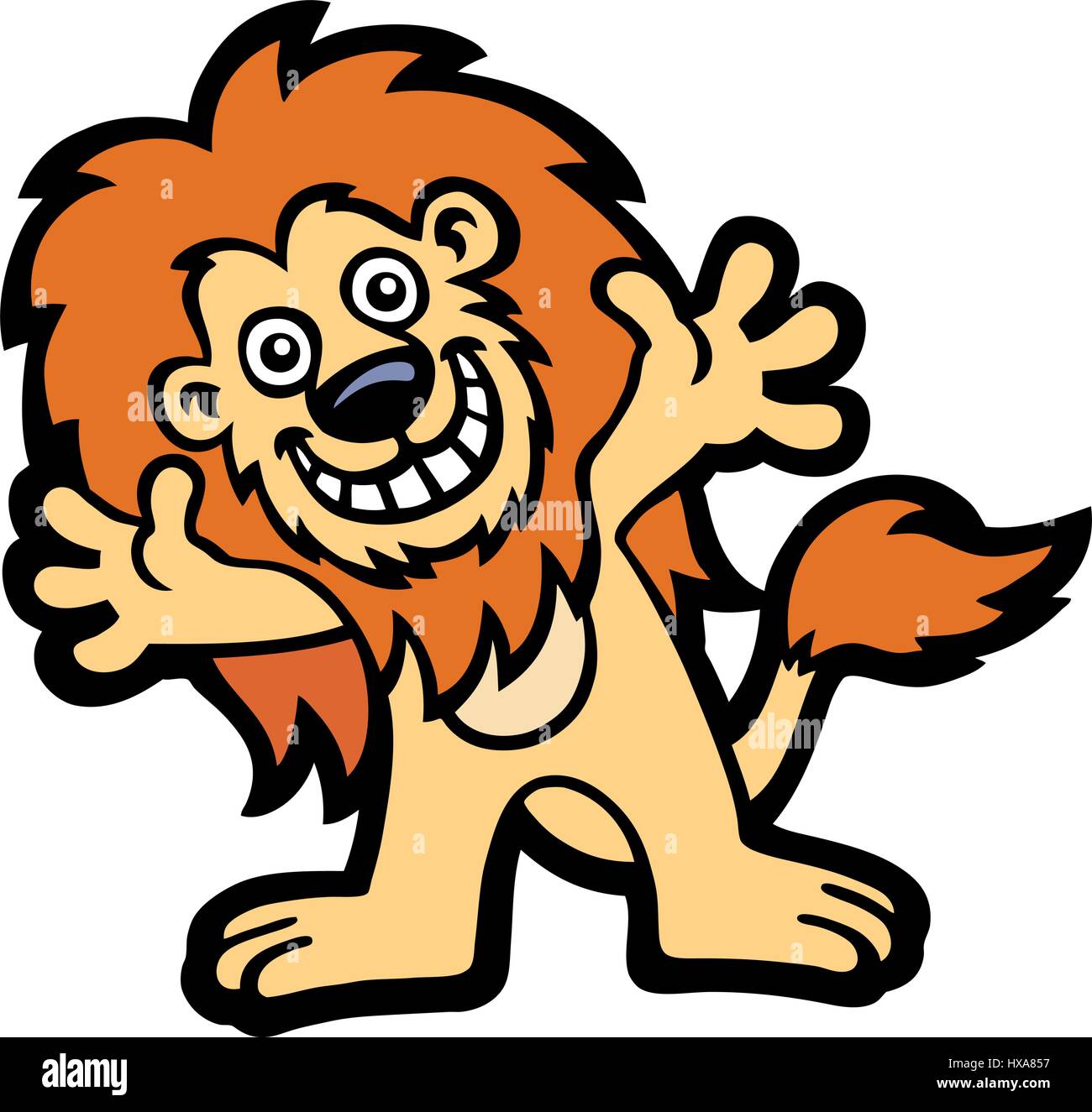 Lion mascotte. Illustrazione Vettoriale. Illustrazione Vettoriale