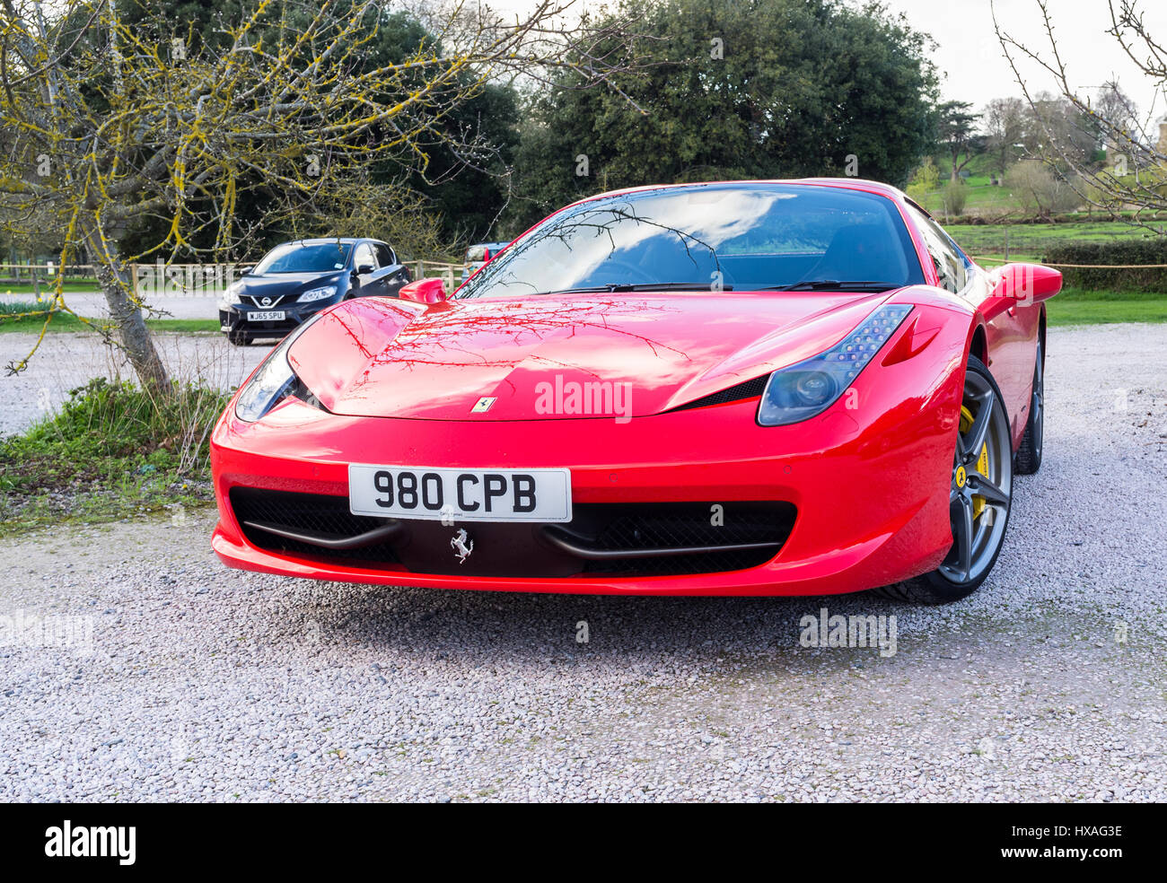 Ferrari 458 Spider parcheggiata e fermo. Foto Stock