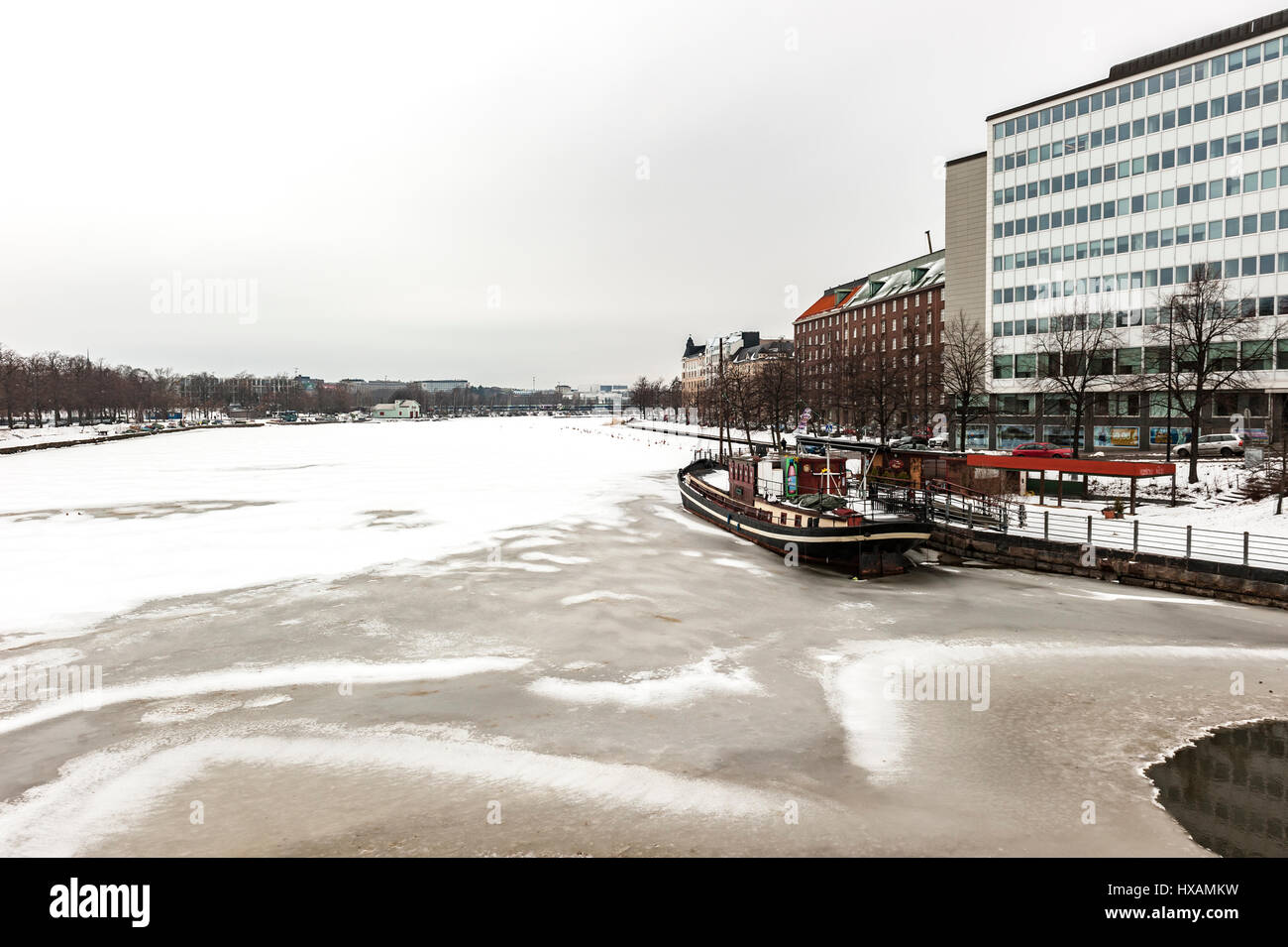 Baia Töölönlahti, Helsinki Foto Stock
