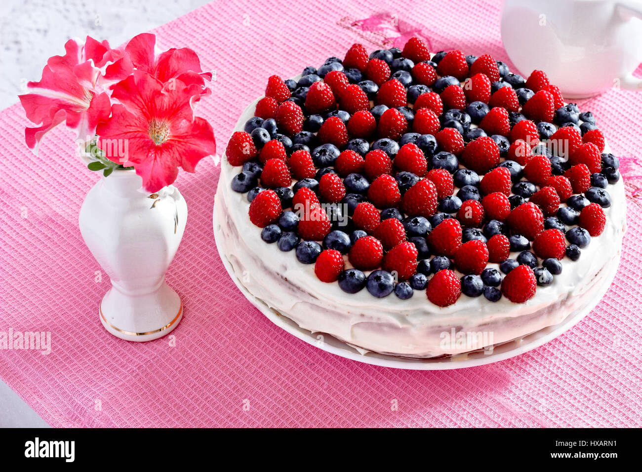 Cremosa torta dolce Foto Stock