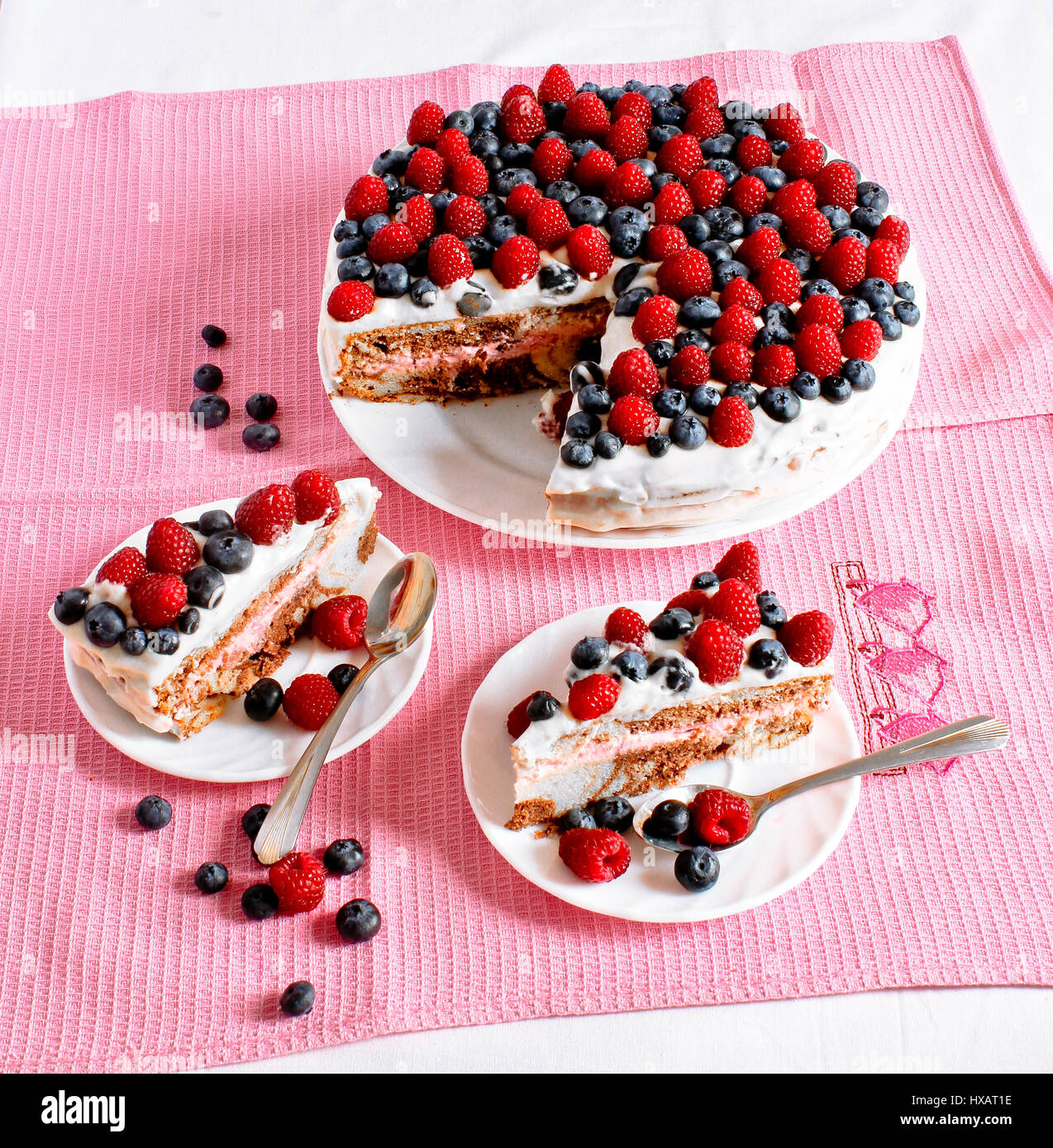 Cremosa torta dolce Foto Stock