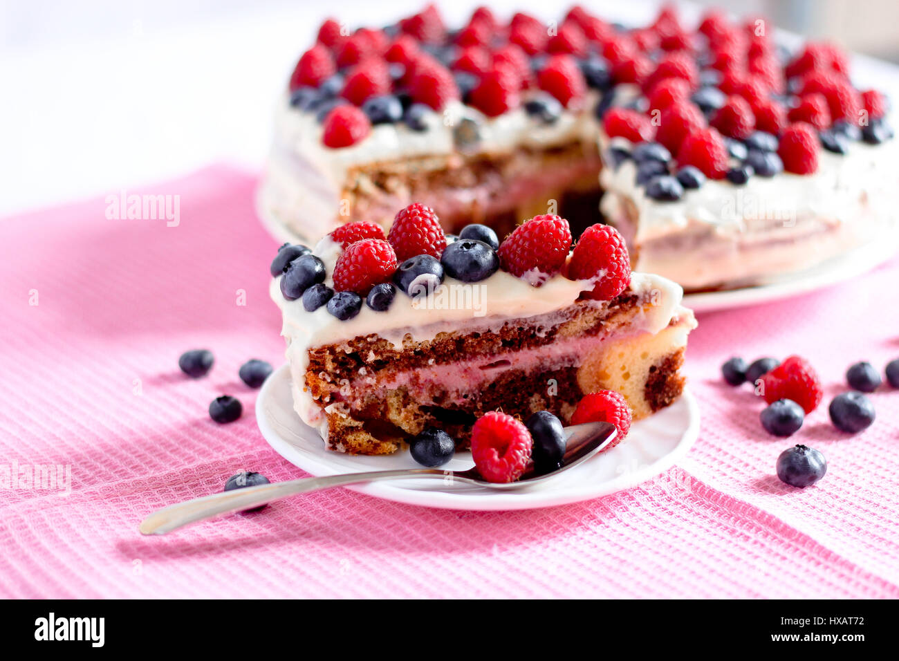 Cremosa torta dolce Foto Stock