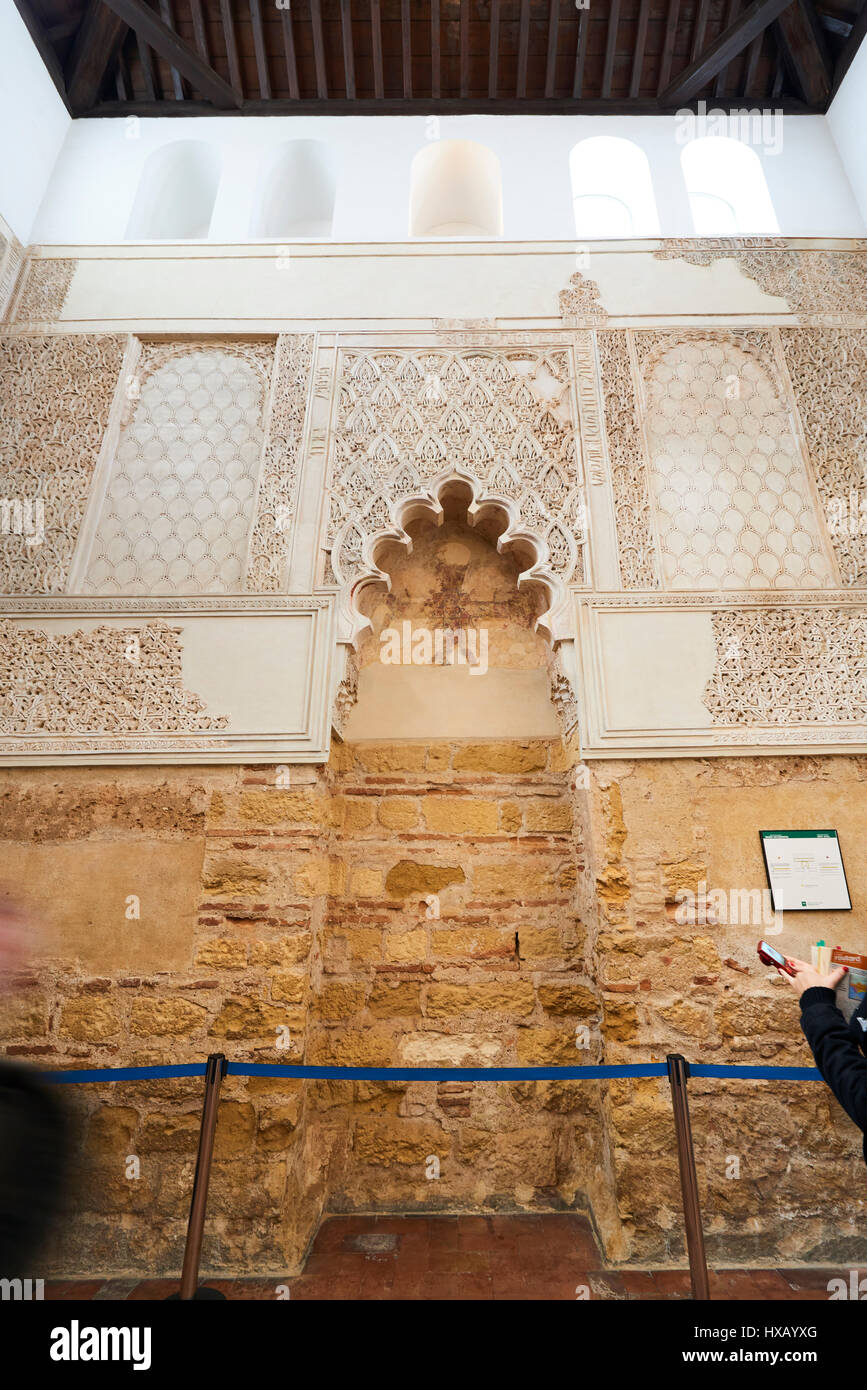 Vista interna della Sinagoga di Cordova, Córdoba, Andalusia, Spagna, Europa Foto Stock