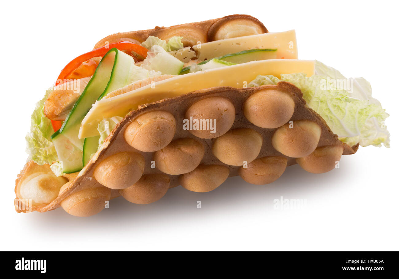 Hong Kong wafer isolato su uno sfondo bianco. Foto Stock