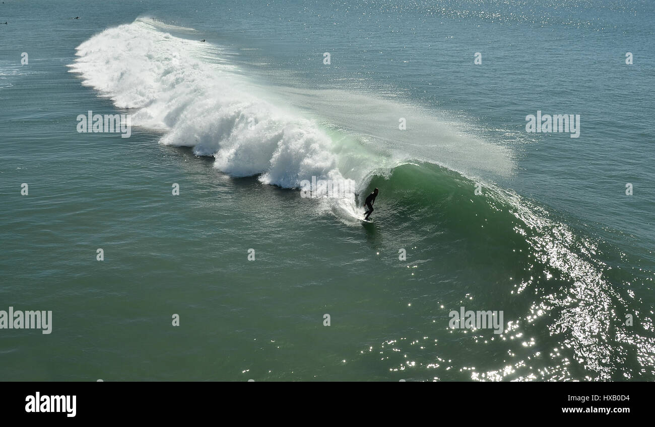 Navigare il ricciolo nella California del Sud Foto Stock