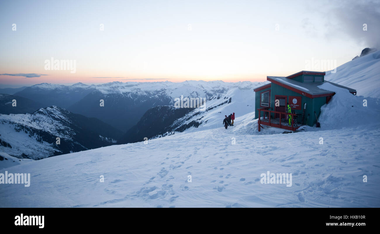 Jim Haberl capanna, tantalo gamma, Squamish BC Foto Stock