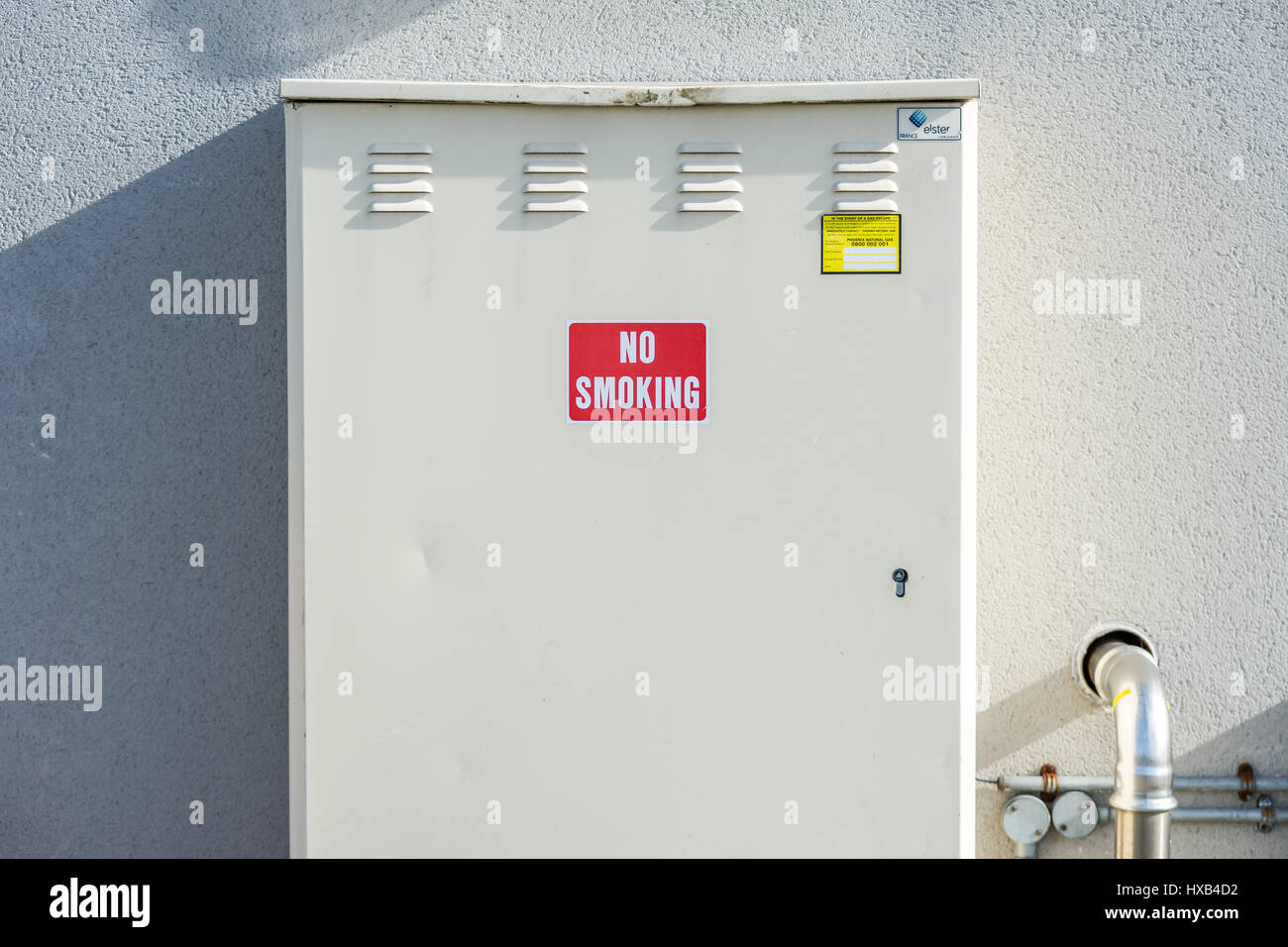 Pubblico non fumatori segno di avvertimento. Foto Stock