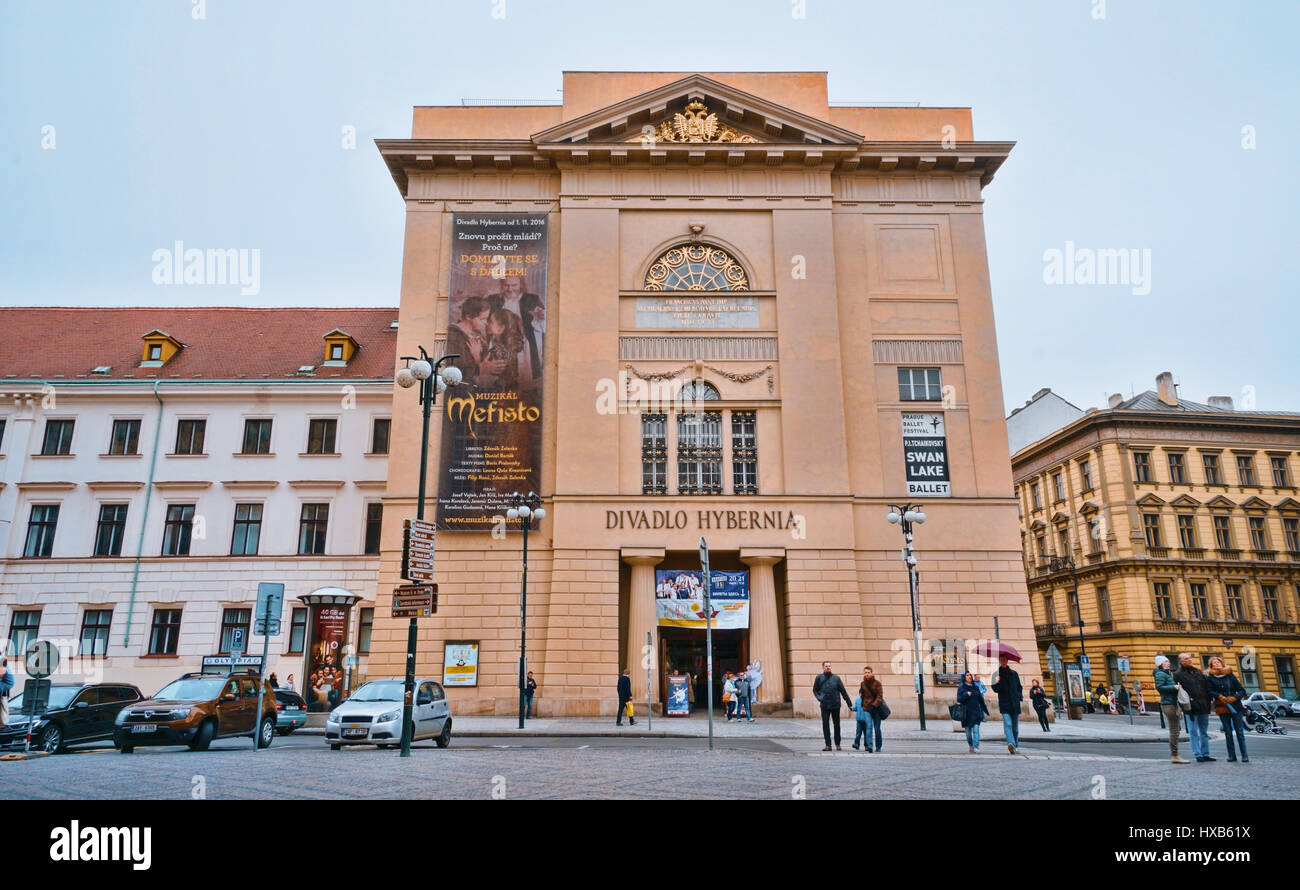 Hybernia Teatro e opera in Praga - Praga / Repubblica ceca - MARZO 20, 2017 Foto Stock