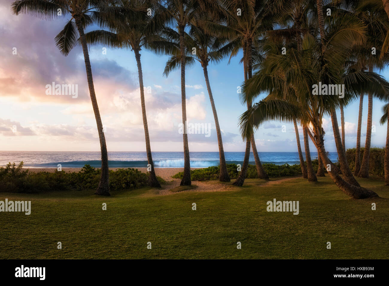 Paradise mattina lungo la South Shore A Poipi alle Hawaii dell Isola di Kauai. Foto Stock